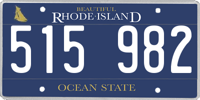 RI license plate 515982