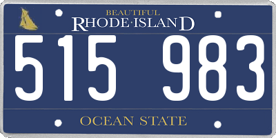 RI license plate 515983
