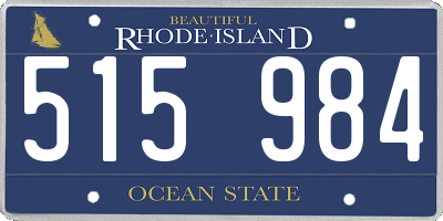 RI license plate 515984