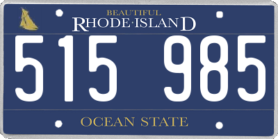 RI license plate 515985
