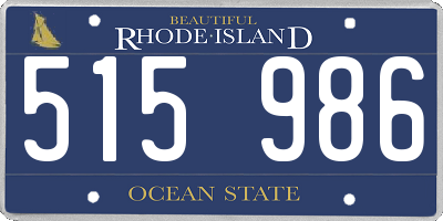RI license plate 515986