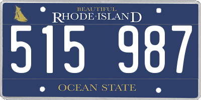 RI license plate 515987