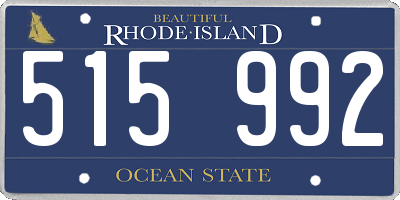 RI license plate 515992