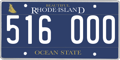 RI license plate 516000