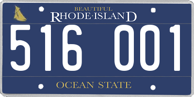 RI license plate 516001
