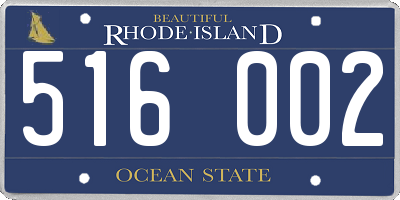 RI license plate 516002