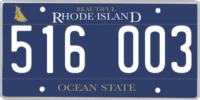 RI license plate 516003