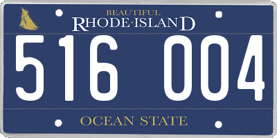 RI license plate 516004