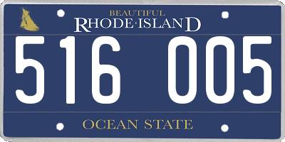 RI license plate 516005