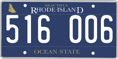 RI license plate 516006