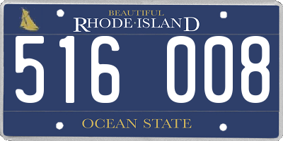 RI license plate 516008