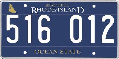RI license plate 516012