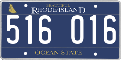 RI license plate 516016