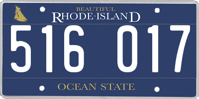 RI license plate 516017