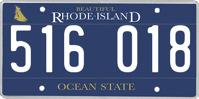 RI license plate 516018