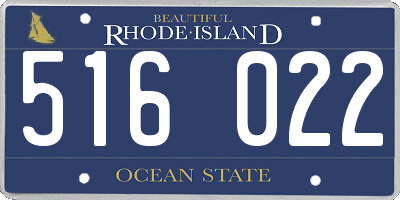 RI license plate 516022