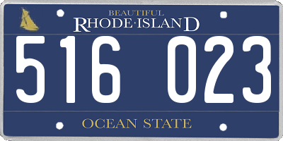 RI license plate 516023