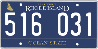 RI license plate 516031