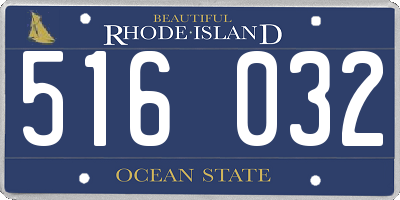 RI license plate 516032