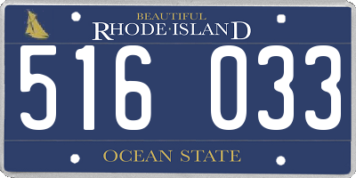 RI license plate 516033
