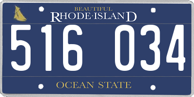 RI license plate 516034