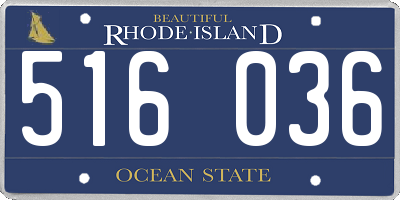RI license plate 516036