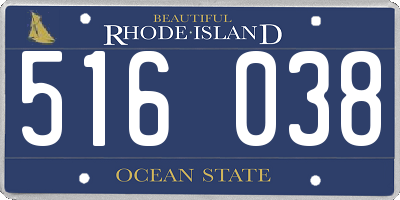 RI license plate 516038