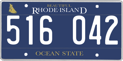 RI license plate 516042