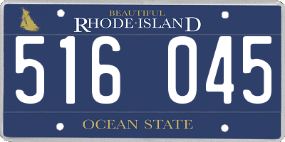 RI license plate 516045