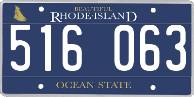 RI license plate 516063