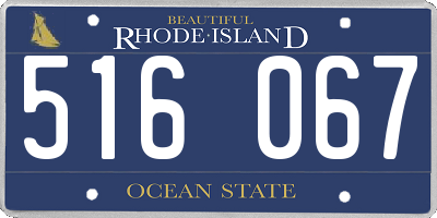 RI license plate 516067