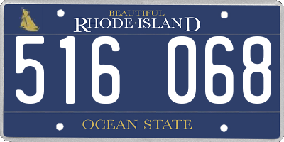 RI license plate 516068