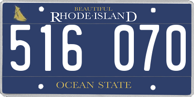 RI license plate 516070