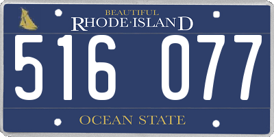RI license plate 516077