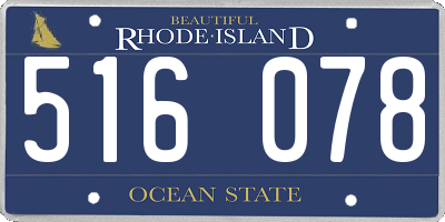 RI license plate 516078