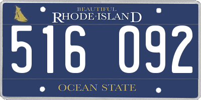 RI license plate 516092