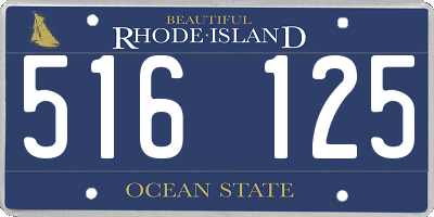 RI license plate 516125