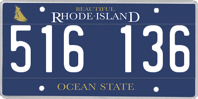 RI license plate 516136