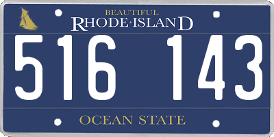 RI license plate 516143