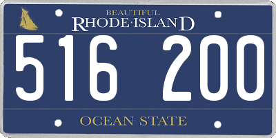 RI license plate 516200