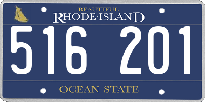 RI license plate 516201