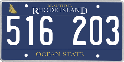 RI license plate 516203