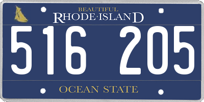 RI license plate 516205