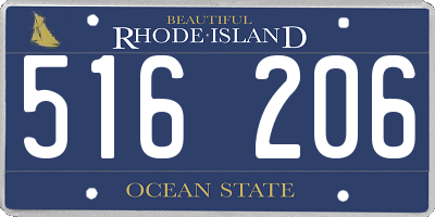 RI license plate 516206
