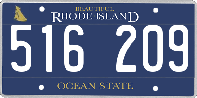 RI license plate 516209