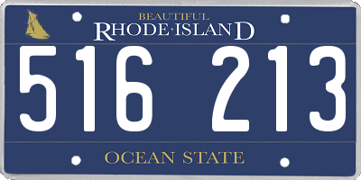 RI license plate 516213