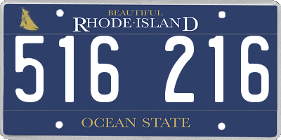 RI license plate 516216