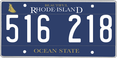 RI license plate 516218