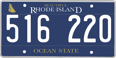 RI license plate 516220