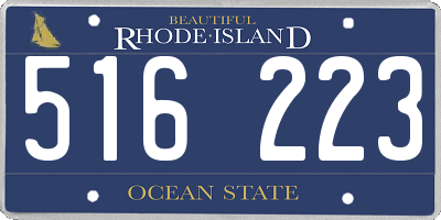 RI license plate 516223